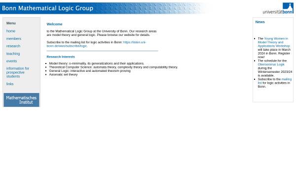 Vorschau von www.math.uni-bonn.de, Mathematische Logik