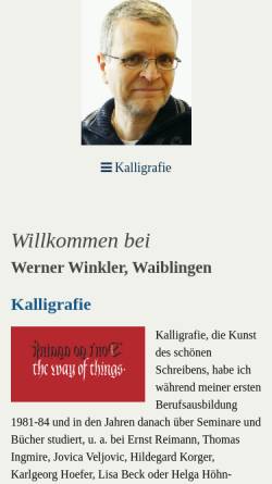 Vorschau der mobilen Webseite www.kalligrafien.de, Kalligrafien von Werner Winkler