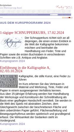 Vorschau der mobilen Webseite www.kalligraphie.ch, Scriptorium am Rheinsprung