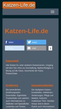 Vorschau der mobilen Webseite katzen-life.de, Katzen-Life
