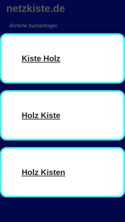 Vorschau der mobilen Webseite www.netzkiste.de, Netzkiste - allerhand für die Katz!