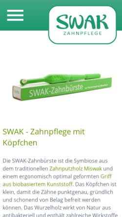 Vorschau der mobilen Webseite www.swak.de, Sealed With A Kiss