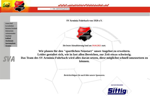 Vorschau von www.arminia-fuhrbach.de, SV Arminia Fuhrbach von 1920 e.V.