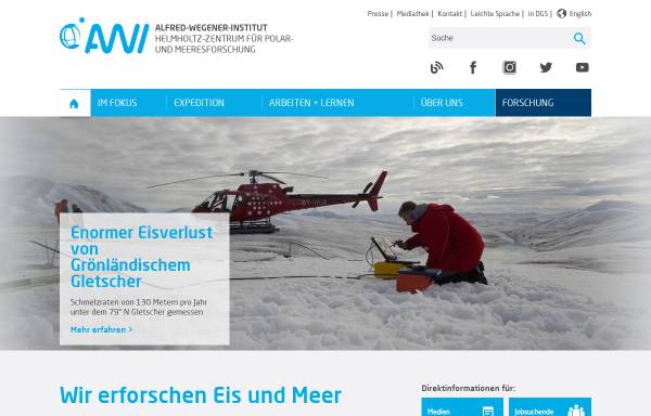 Vorschau von www.awi.de, Alfred-Wegener-Institut für Polar- und Meeresforschung