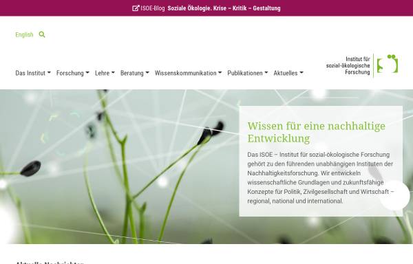 Vorschau von www.isoe.de, Institut für sozial-ökologische Forschung (ISOE)