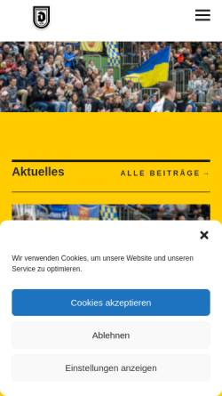 Vorschau der mobilen Webseite www.tv-j.de, TV Jahn Handball