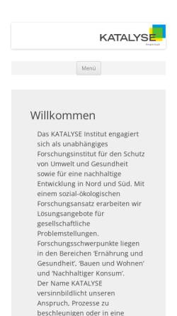 Vorschau der mobilen Webseite www.katalyse.de, Katalyse Institut für angewandte Umweltforschung