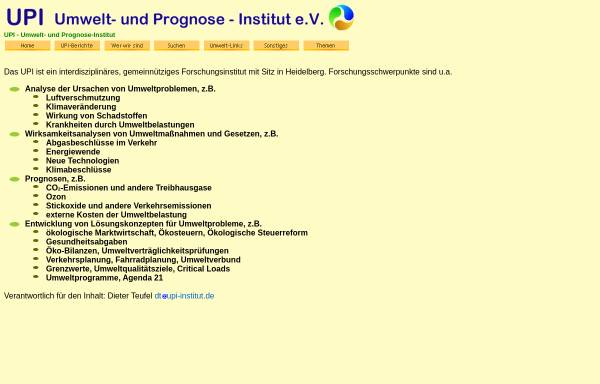 Vorschau von www.upi-institut.de, Umwelt- und Prognose-Institut (UPI)