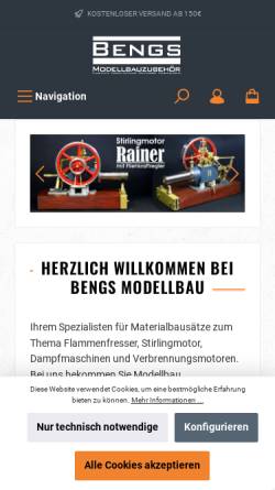 Vorschau der mobilen Webseite www.bengs-modellbau.de, Bengs Modellbauzubehör, Patrick Bengs