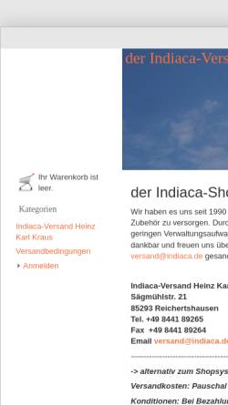 Vorschau der mobilen Webseite www.indiaca.de, Indiaca Deutschland