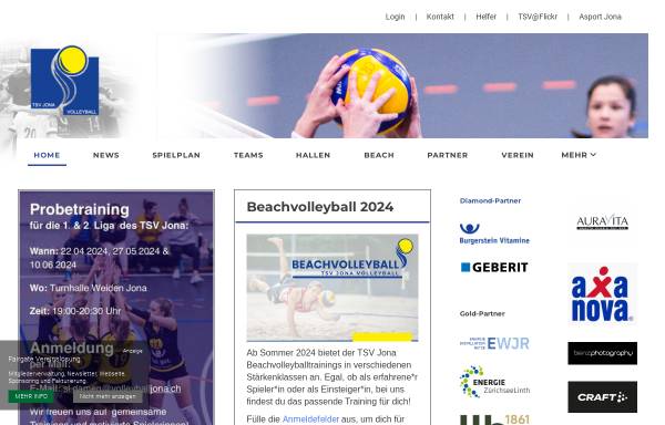 Vorschau von www.volleyballjona.ch, TSV Jona Volleyball