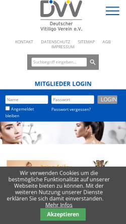 Vorschau der mobilen Webseite www.vitiligo-verein.de, Deutscher Vitiligo Verein e.V.