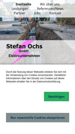Vorschau der mobilen Webseite ochs-elektrounternehmen.de, Stefan Ochs GmbH