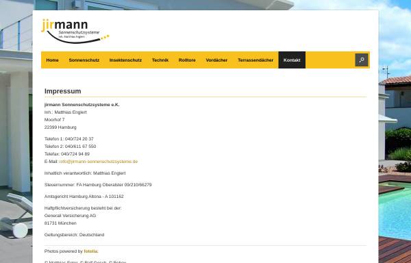 Vorschau von www.jirmann-sonnenschutzsysteme.de, Jirmann Sonnenschutzsysteme