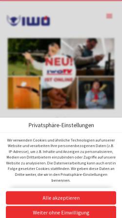 Vorschau der mobilen Webseite iwoe.at, IWÖ - Interessengemeinschaft Liberales Waffenrecht Österreich
