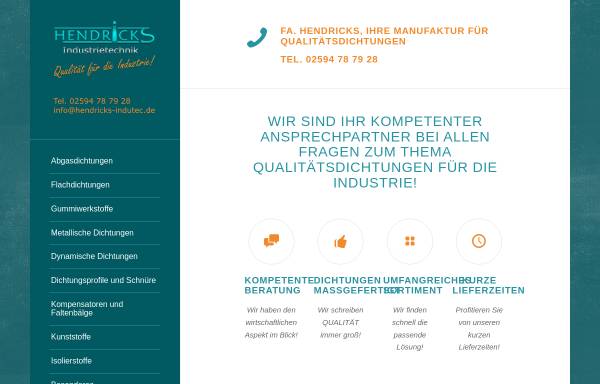 Vorschau von www.hendricks-indutec.de, Hendricks Indutec, Inh. Norbert Hendricks