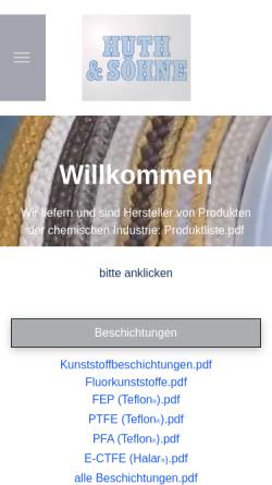 Vorschau der mobilen Webseite www.huthundsoehne.de, Huth & Söhne GmbH