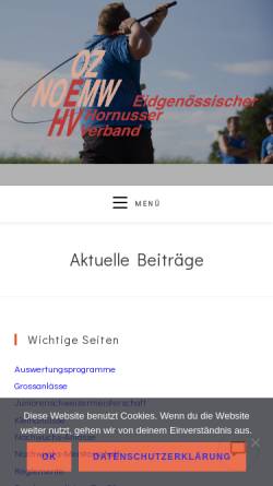 Vorschau der mobilen Webseite www.ehv.ch, Eidgenössischer Hornusserverband