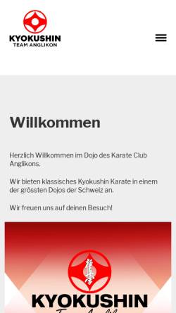 Vorschau der mobilen Webseite www.karate-anglikon.ch, Kyokushinkai Karate-Club Anglikon