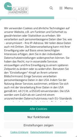 Vorschau der mobilen Webseite www.glaserhandwerk.de, Bundesinnungsverband des Glaserhandwerks