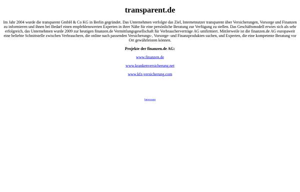 Vorschau von www.transparent.de, Transparent GmbH