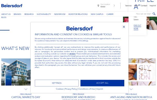Vorschau von www.beiersdorf.com, Beiersdorf AG