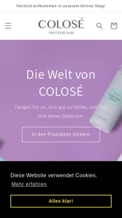Vorschau der mobilen Webseite colose.com, Colosé International GmbH