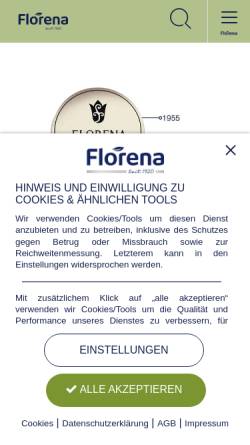 Vorschau der mobilen Webseite www.florena.de, Florena Cosmetic GmbH