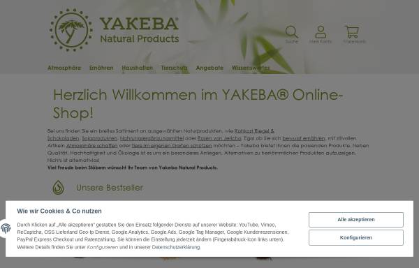 Vorschau von www.yakeba.de, Yakeba Natural Products - Inh. Hawlik GmbH Pilzbrut
