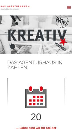 Vorschau der mobilen Webseite www.agenturhaus.com, Das Agenturhaus Werbe und Marketing GmbH