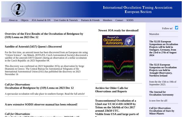 Vorschau von iota-es.de, International Occultation Timing Association (IOTA/ES)