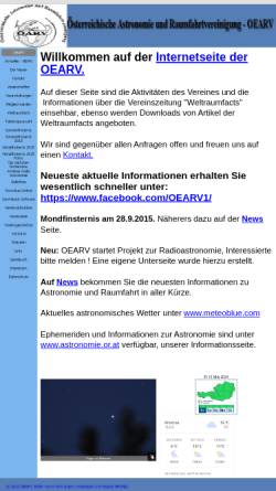 Vorschau der mobilen Webseite www.oearv.at, Österreichische Astronomie- und Raumfahrtvereinigung (ÖARV)