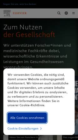 Vorschau der mobilen Webseite www.elsevier.de, Elsevier GmbH