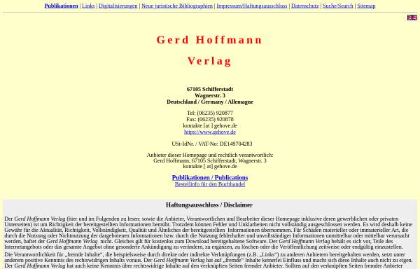 Vorschau von www.gehove.de, Gerd Hoffmann Verlag