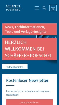 Vorschau der mobilen Webseite www.schaeffer-poeschel.de, Schäffer-Poeschel Verlag GmbH