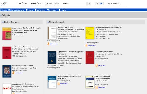 Vorschau von hw.oeaw.ac.at, Verlag der österreichischen Akademie der Wissenschaft