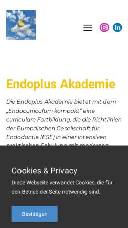 Vorschau der mobilen Webseite www.endoplus-akademie.de, Endoplus Akademie Seminar und Verlags GmbH