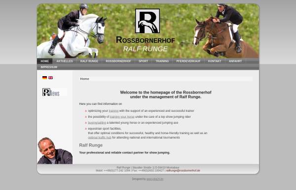 Vorschau von www.rossbornerhof.de, Rossbornerhof Qualitätsspringpferde