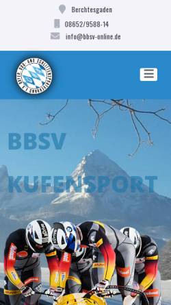 Vorschau der mobilen Webseite bbsv-online.de, Bayerischer Bob- und Schlittenverband