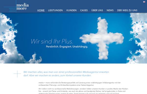 Vorschau von www.media-more.de, media + more Media Consulting und Media Service GmbH