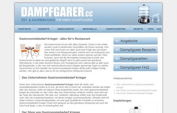 Vorschau von www.gastronomiebedarf-krieger.de, P. Krieger Hotel- und Gaststättenbedarf GmbH & Co. KG