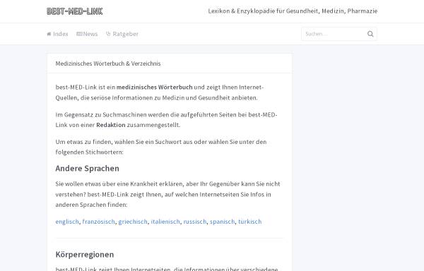 Vorschau von best-med-link.de, Medizin-Links nach Themen und Stichworten [best-med-link.de]