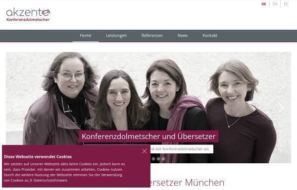 Vorschau von www.akzente-sprachen.de, Akzente Konferenzdolmetscher, Inh. Isolde Gaßner