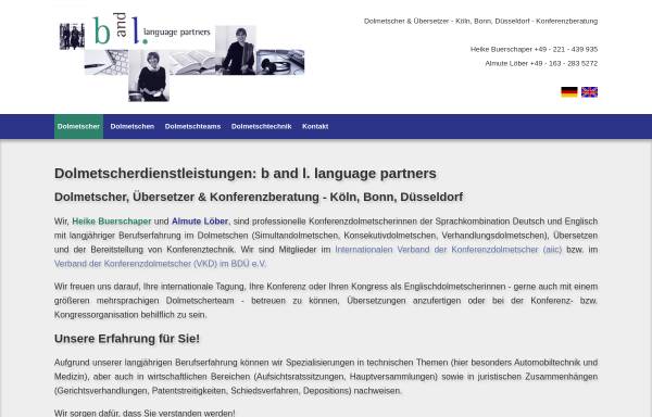 Vorschau von www.b-and-l.de, Dolmetscherdienst: b and l. language partners