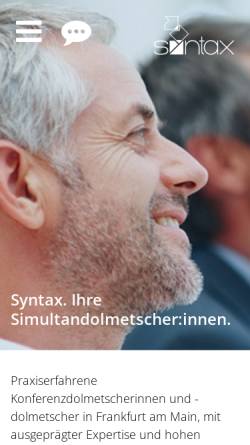 Vorschau der mobilen Webseite www.syntax-sprachen.com, Syntax Sprachen GmbH