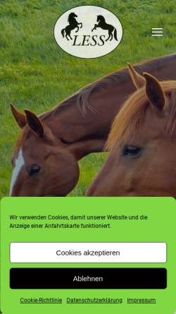 Vorschau der mobilen Webseite www.pensionspferde-less.de, Pensionspferde Less