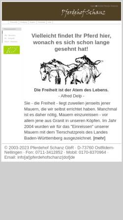 Vorschau der mobilen Webseite pferdehofschanz.de, Pferdehof Schanz