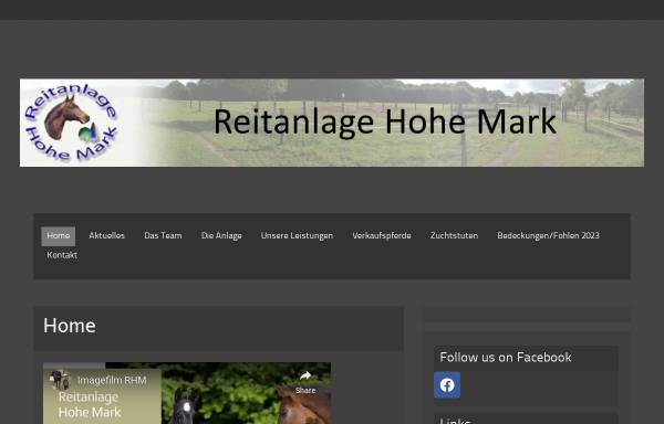 Vorschau von www.reitanlage-hohe-mark.de, Reitanlage Hohe Mark