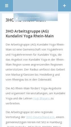 Vorschau der mobilen Webseite www.kundalini-yoga-rheinmain.de, Kundalini Yoga im Rhein-Main-Gebiet