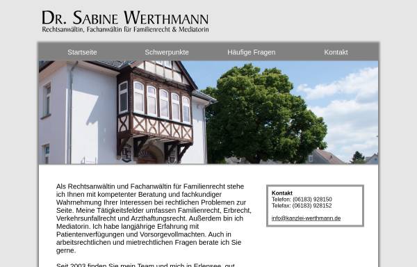 Vorschau von www.kanzlei-werthmann.de, Werthmann, Dr. Sabine